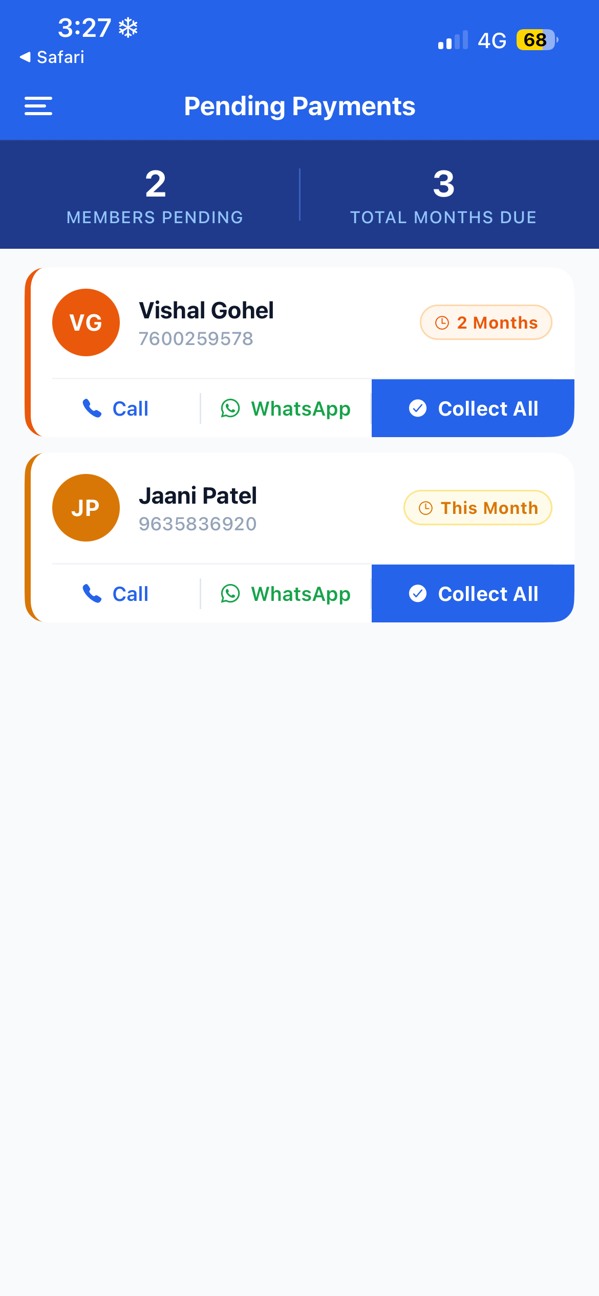 MyPG Pending Payments